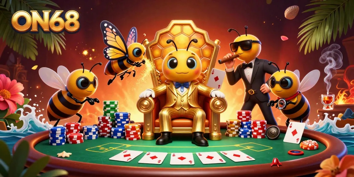 Experience the thrilling action at ON68 as you play cards and strategize your winning moves.