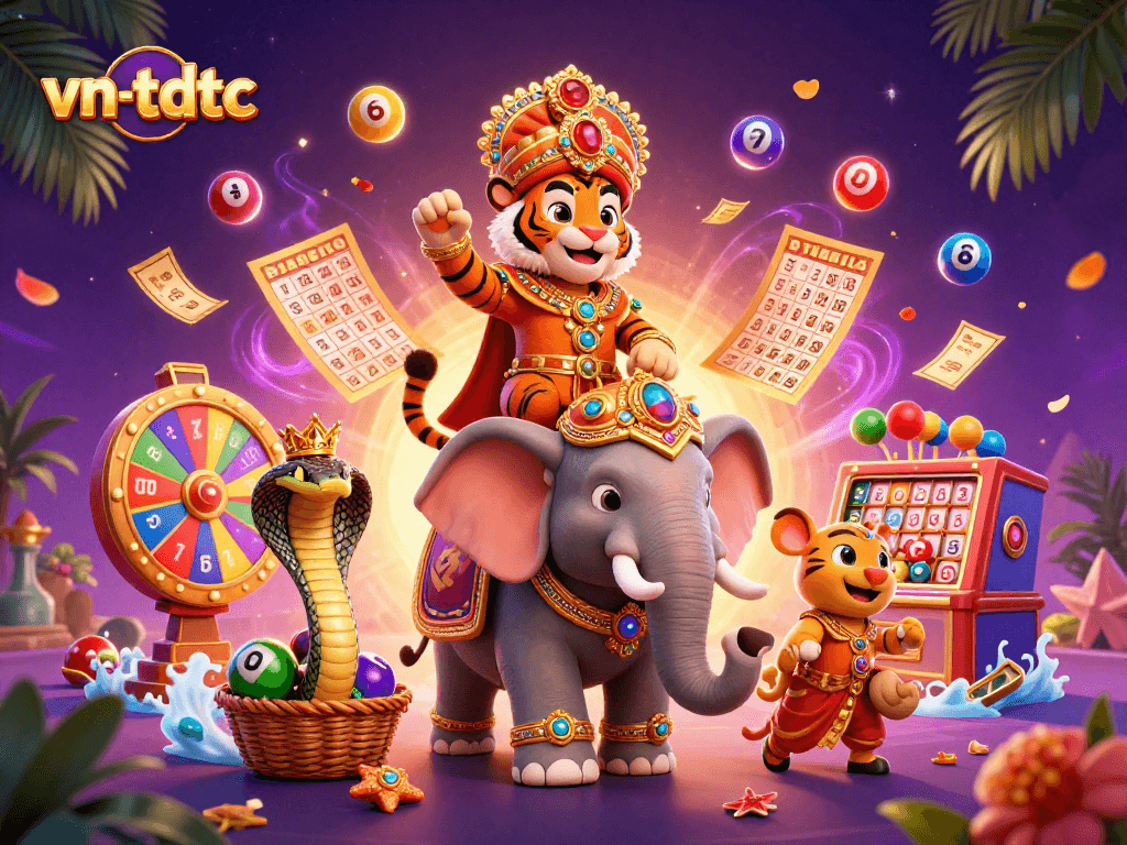 Engage with vn-tdtc's vibrant lottery action featuring colorful elements and dynamic designs.