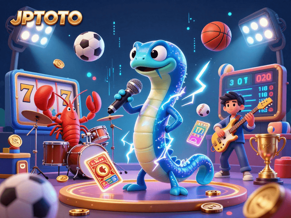 Experience the excitement of JPTOTO in a vibrant underwater casino with 3D characters and dynamic gambling elements.