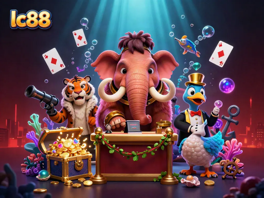 Experience the thrill of lc88 casino with vibrant characters and exciting gaming elements in a dynamic underwater scene.