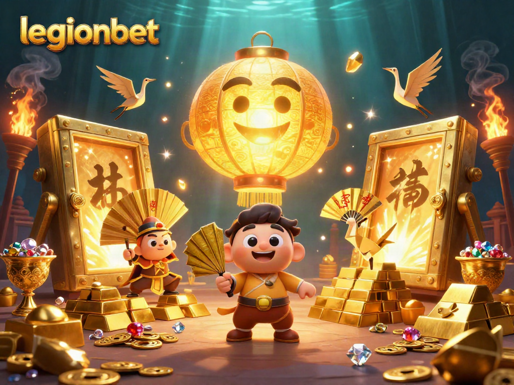 Experience the thrill of gaming at legionbet with glowing lantern spirits and treasure as symbols of luck.