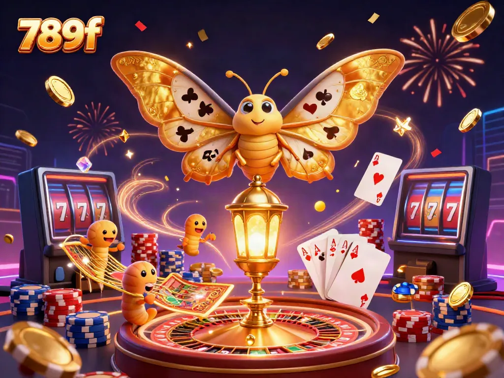 Experience the excitement of 789f with golden coins and vibrant casino elements in a stunning 3D illustration.