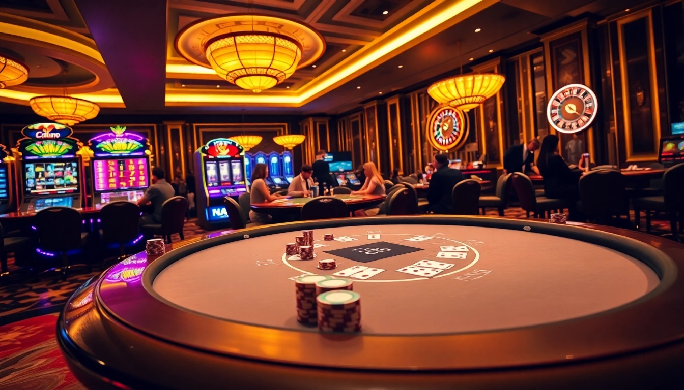 Players engaging in high-stakes poker and slot games at ZK88 Casino, emphasizing excitement.