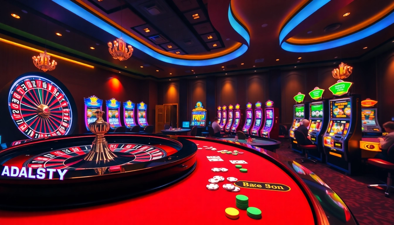 Experience thrilling gameplay at eejl33 com with vibrant casino visuals featuring roulette and poker.