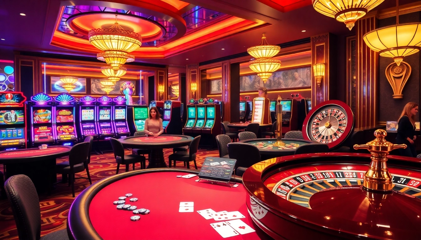 Engaging casino scene representing strategic gameplay at trang chủ fun79 with vibrant visuals and dynamic elements.