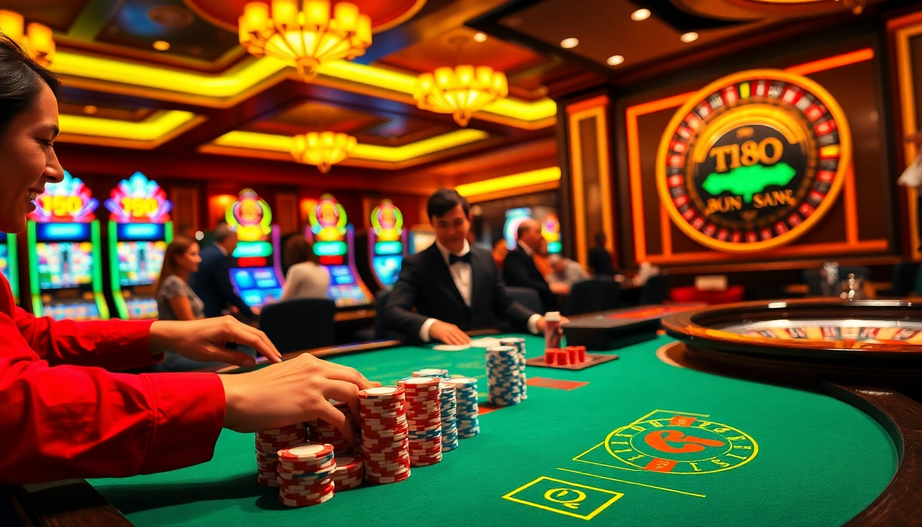 Experience the thrill of tr88 bet at a vibrant casino table surrounded by excitement.