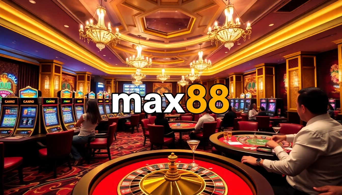 Experience excitement at max88 casino with vibrant tables and players in action.