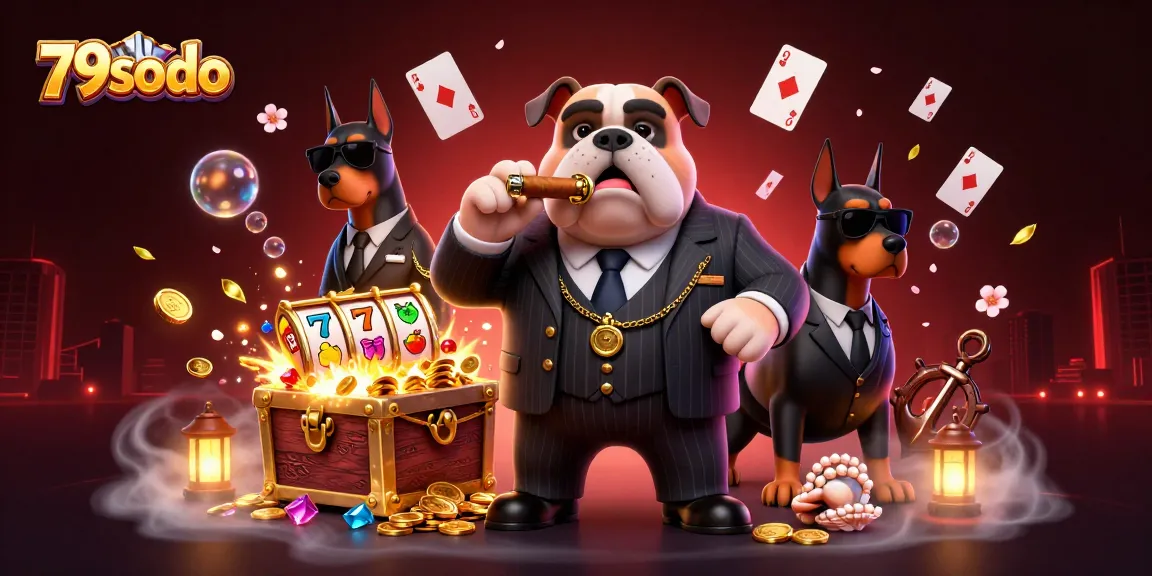 Experience thrilling slots at 79sodo with a vibrant scene filled with gold coins and colorful gems.