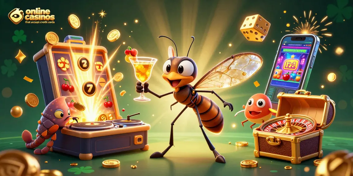 Engage with online casinos that accept credit cards featuring vibrant characters and game elements.