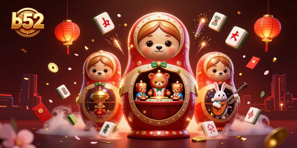 Engage with b52 gaming thrills featuring cartoon bears in vibrant dealer outfits.