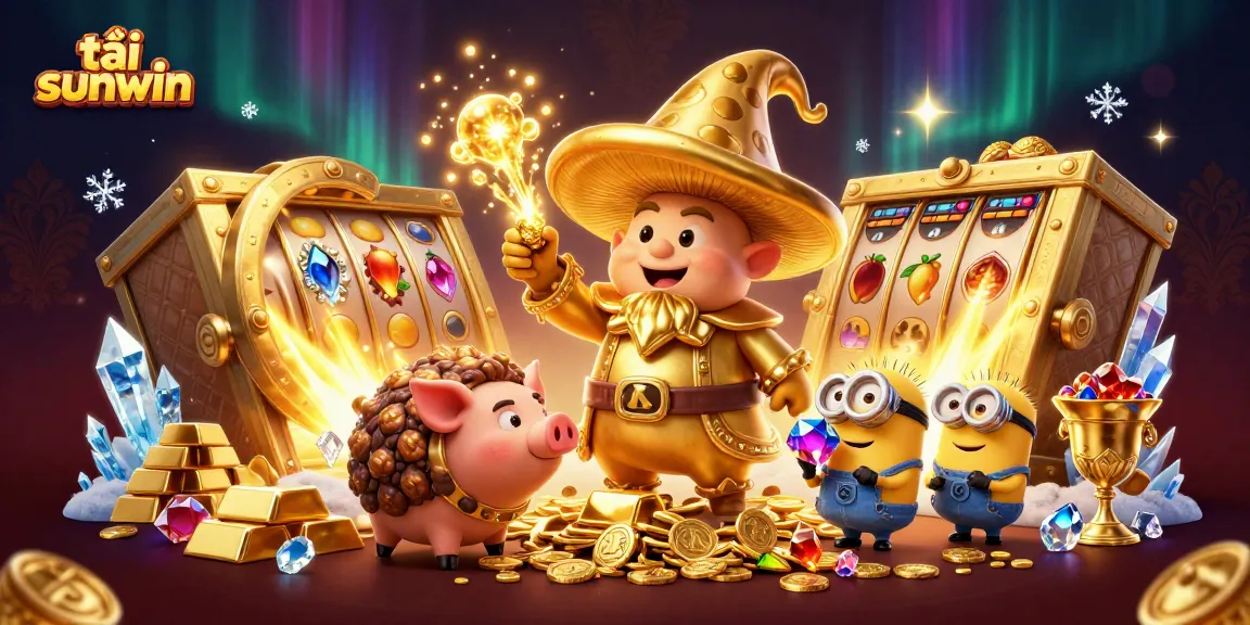 Experience the excitement of tải sunwin with a magical 3D casino adventure featuring golden treasures and whimsical characters.