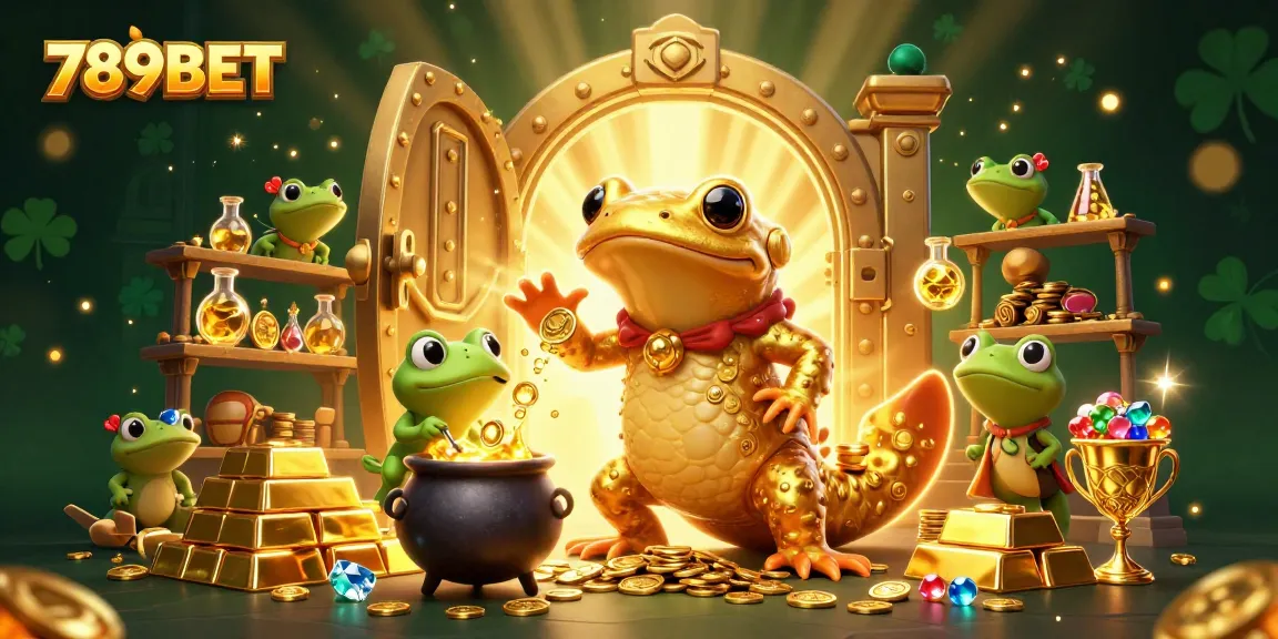 Immerse in 789BET's treasure-filled casino, with gold coins and dynamic gaming elements.