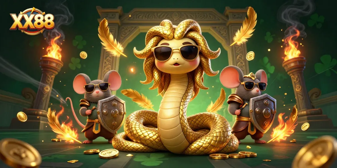 Win big at XX88 with this vibrant 3D scene showcasing exciting casino elements and characters.